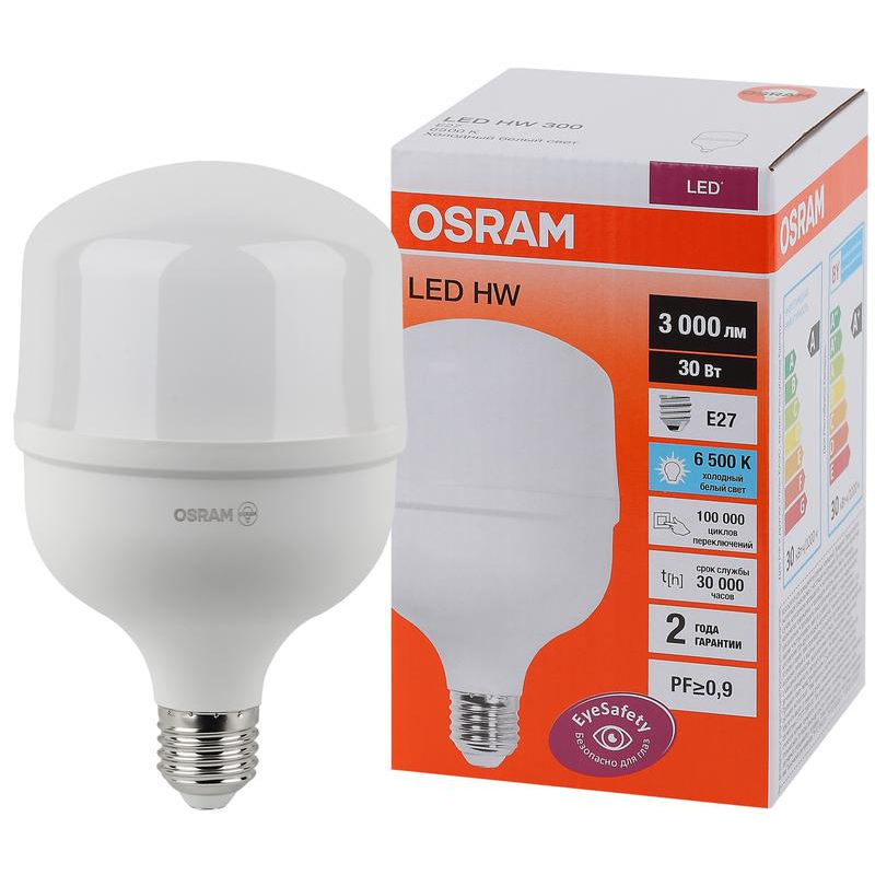 Лампа светодиодная LED HW 30Вт E27 (замена 300Вт) холодный белый OSRAM (4058075576797)