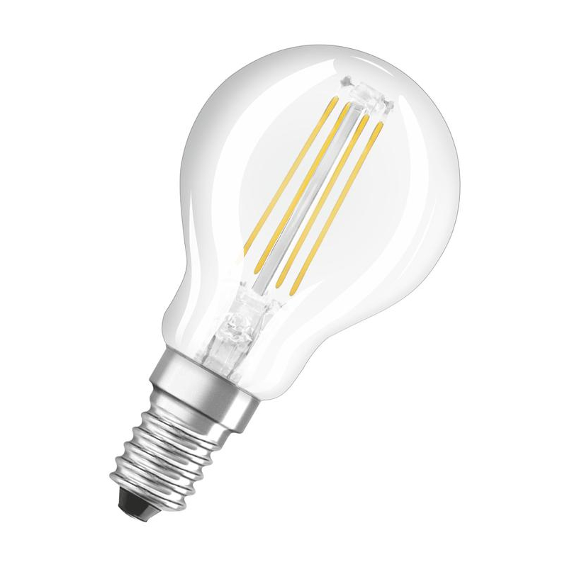 Лампа светодиодная LED 5Вт E14 CLP60 белый, Filament прозр.шар OSRAM (4058075212480)