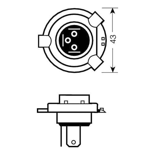 Лампа автомобильная 64196 75/70W P43t 24V OSRAM 4050300016542