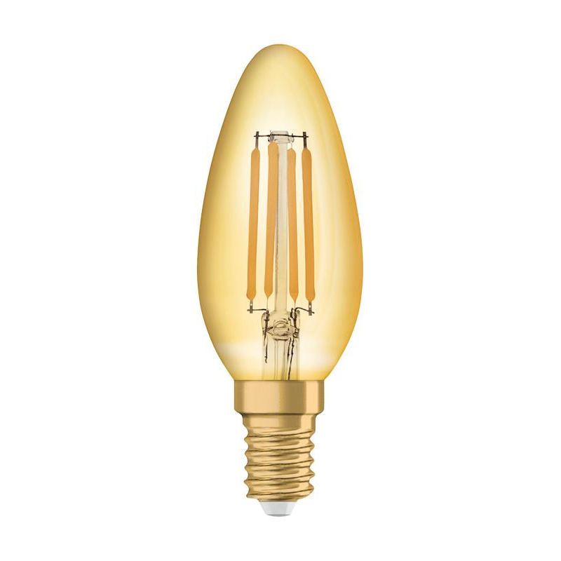 Лампа светодиодная филаментная Vintage 1906 LED CL B FIL GOLD 35 non-dim 4W/825 4Вт тепл. бел. E14 (замена 35Вт) зол. OSRAM 4058075293434