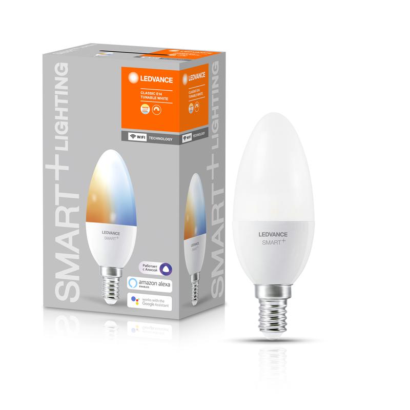 Лампа светодиодная SMART+ WiFi Candle Tunable White 40 5Вт/2700-6500К E14 LEDVANCE 4058075485556