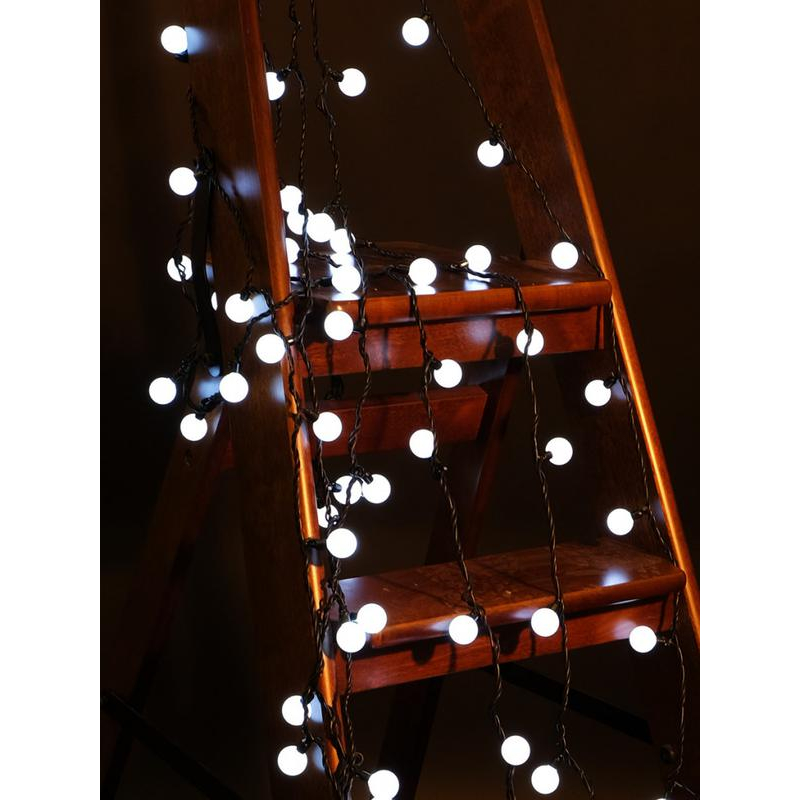 Гирлянда "Шарики" OLDBL70-W-E 10м 70 бел. светодиод. с доп. соед. до 3-х мод. IP54 SHLights 4690601004376