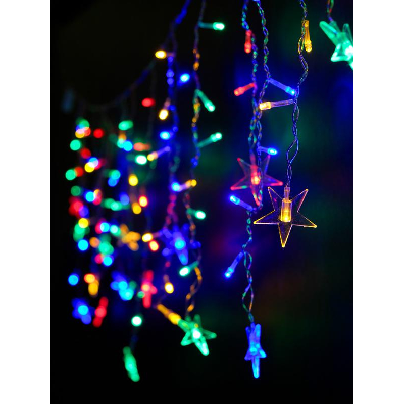 Гирлянда "Бахрома" DICLD-100M-C 100 мультиколорт светодиодов 1.7х0.5м с насадками SHLights 4690601047199