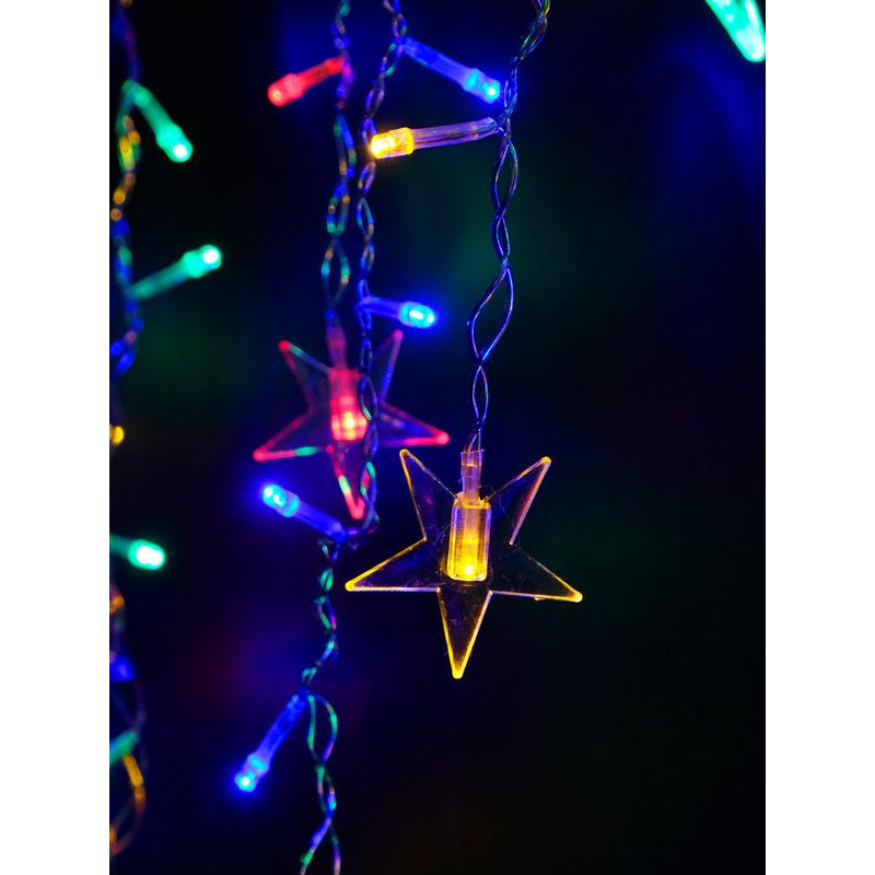 Гирлянда "Бахрома" DICLD-100M-C 100 мультиколорт светодиодов 1.7х0.5м с насадками SHLights 4690601047199