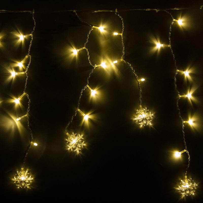 Гирлянда "Бахрома" DICLD-100WW-C 100 теплых бел. светодиодов 1.7х0.5м с насадками SHLights 4690601047205