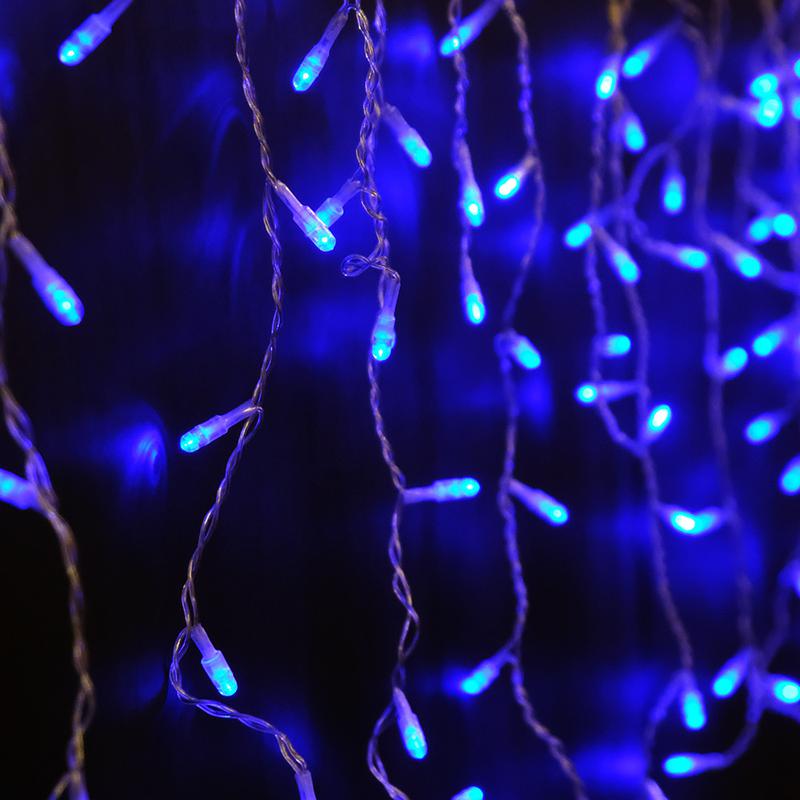 Гирлянда "Бахрома" OIC100LSE-B-T-I4-F 100LED B уличная IP44 мигающая син. SHLights 4690601034991