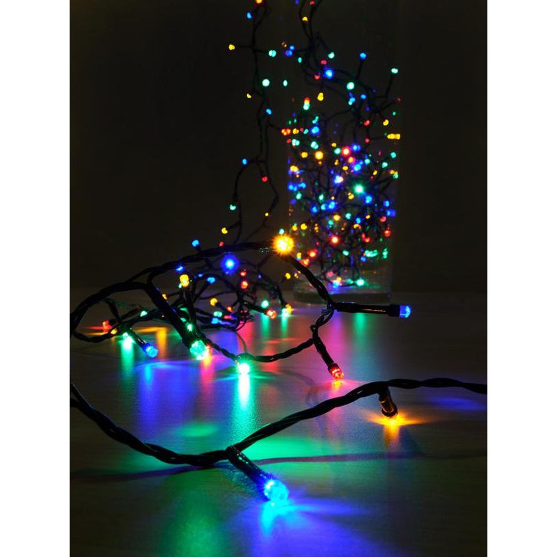 Гирлянда светодиодная "Нить" 200 LED мульти 20м уличная 8 режимов элементы питания 3хAA SHLights 4690601045447