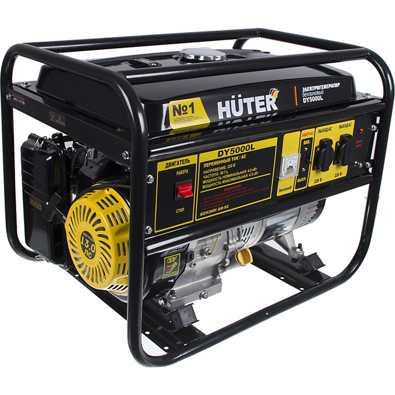 Бензогенератор DY5000L 1ф 4000Вт ручной стартер HUTER 64/1/5