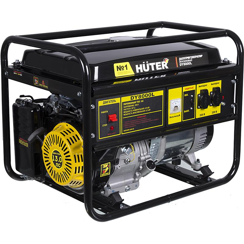 Бензогенератор DY8000L 1ф 6500Вт ручной стартер HUTER 64/1/33