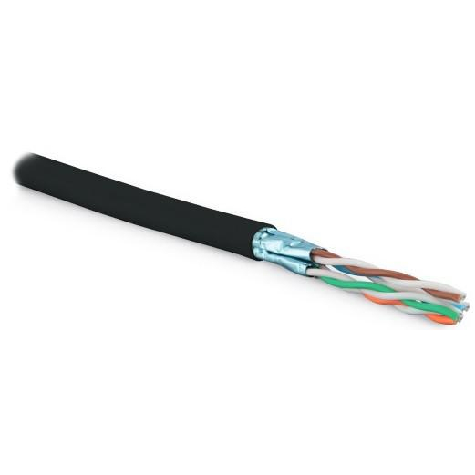 Кабель UFTP4-C6-SOLID-OUTDOOR-LSZH-BK-500 витая пара экран. FTP (F/UTP) кат. 6; 4 пары (23 AWG) ож (solid) для внешн. прокладки LSZH (500м) черн. Hyperline 227934