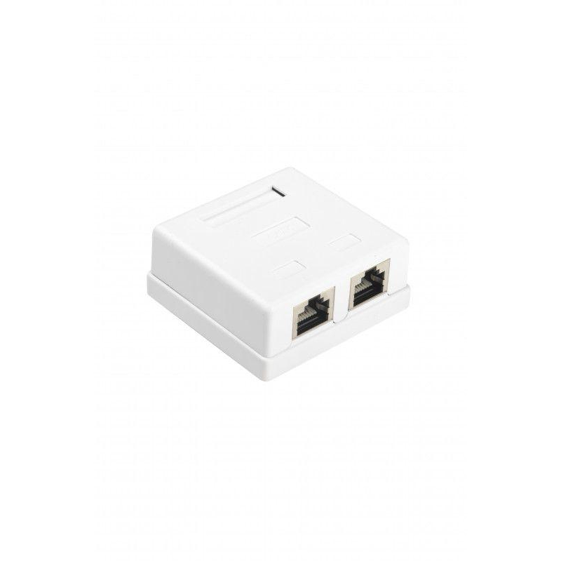 Розетка компьютерная 2-м ОП Dual IDC SB1-2-8P8C-C6-SH-WH RJ45 (8P8C) кат.6 экранир. Hyperline 430237