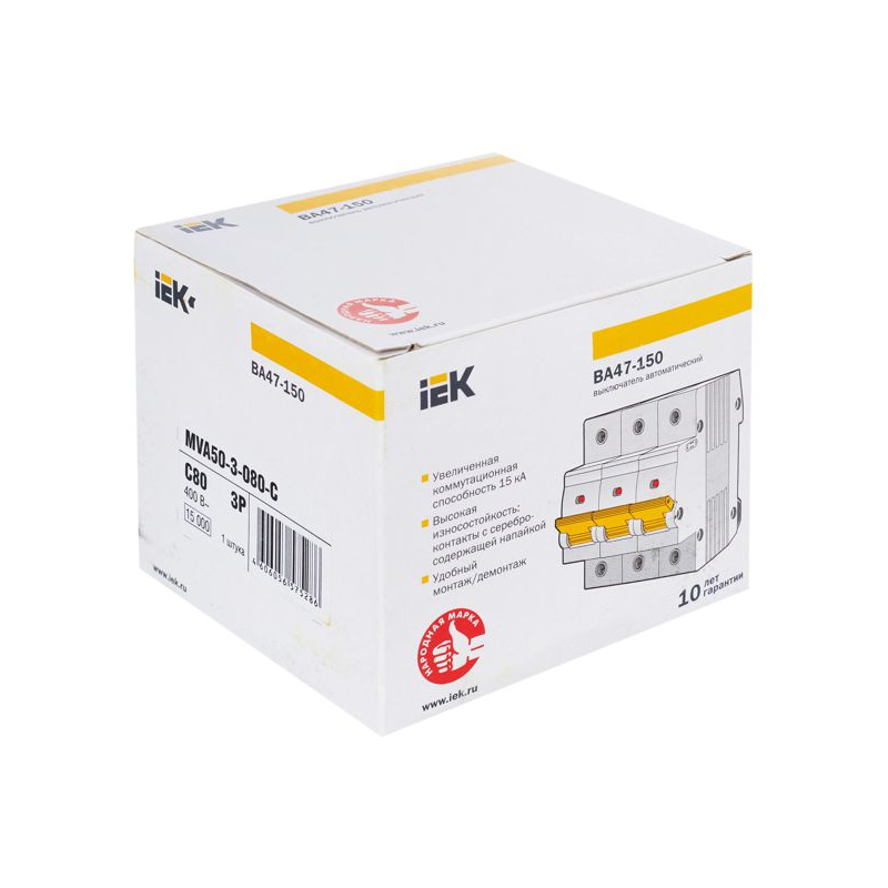 KARAT Автоматический выключатель ВА47-150 3P C 80А 15кА IEK