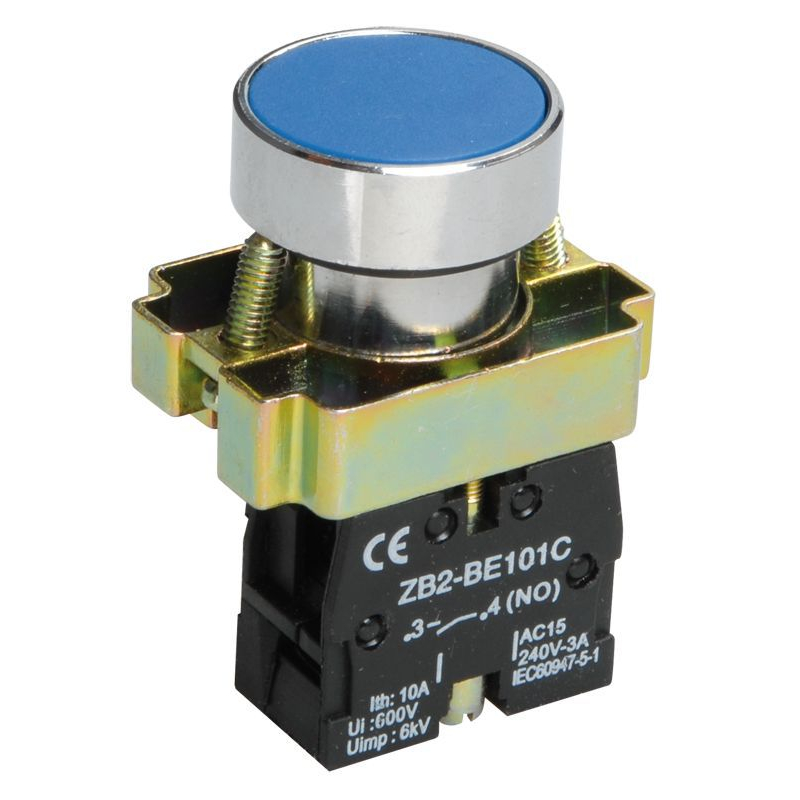 Кнопка управления LAY5-BA61 без подсветки синяя 1NO IEK