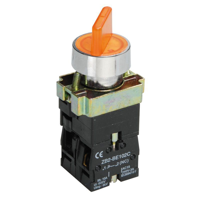 Переключатель LAY5-BK2565 2 положения желтый NO+NC IEK