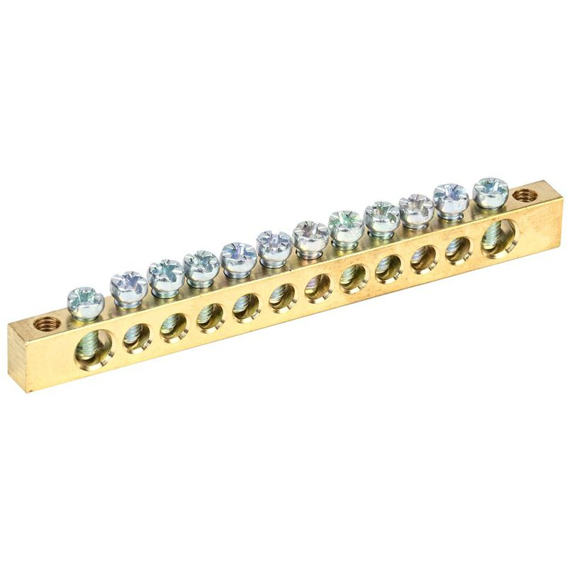 Шина PEN земля-ноль 6х9мм 12/2 (12групп/крепеж по краям) IEK