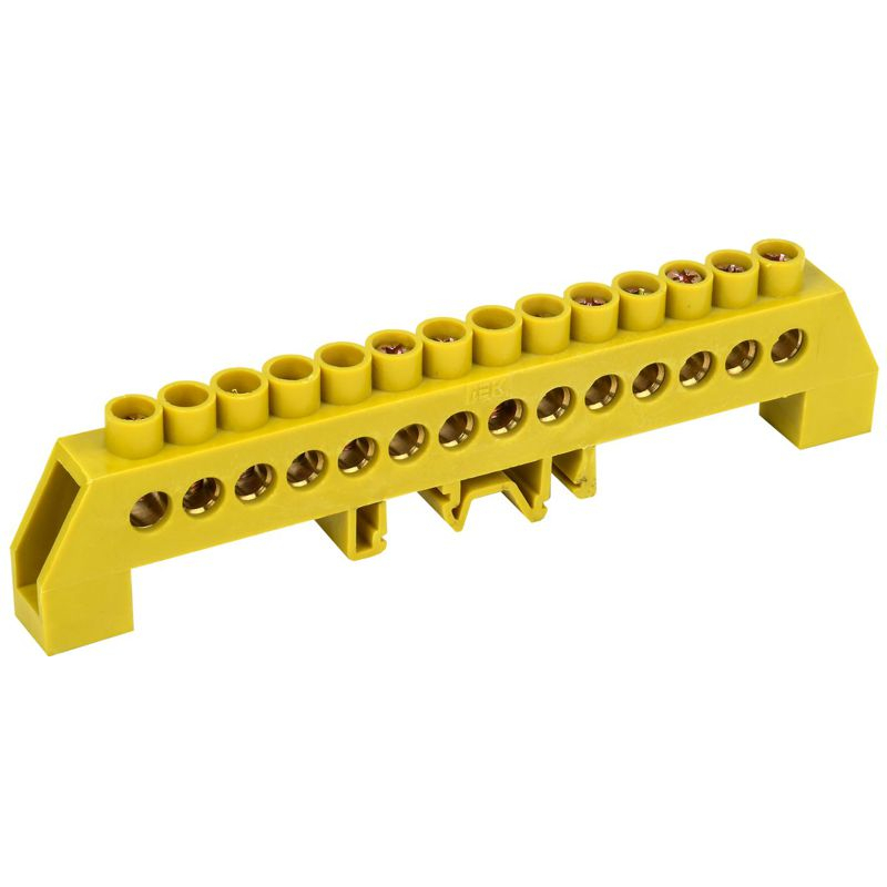 Шина PE земля в комбинированном DIN-изоляторе типа Стойка ШНИ-8х12-14-КС-Ж IEK