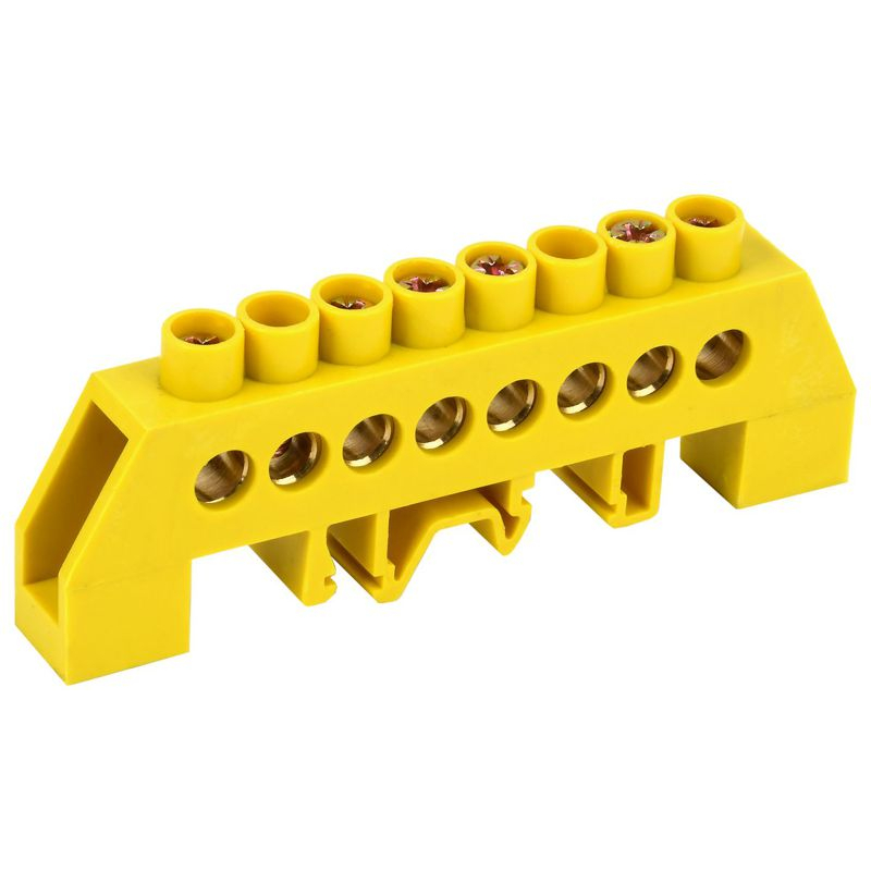 Шина PE земля в комбинированном DIN-изоляторе типа Стойка ШНИ-8х12-8-КС-Ж IEK