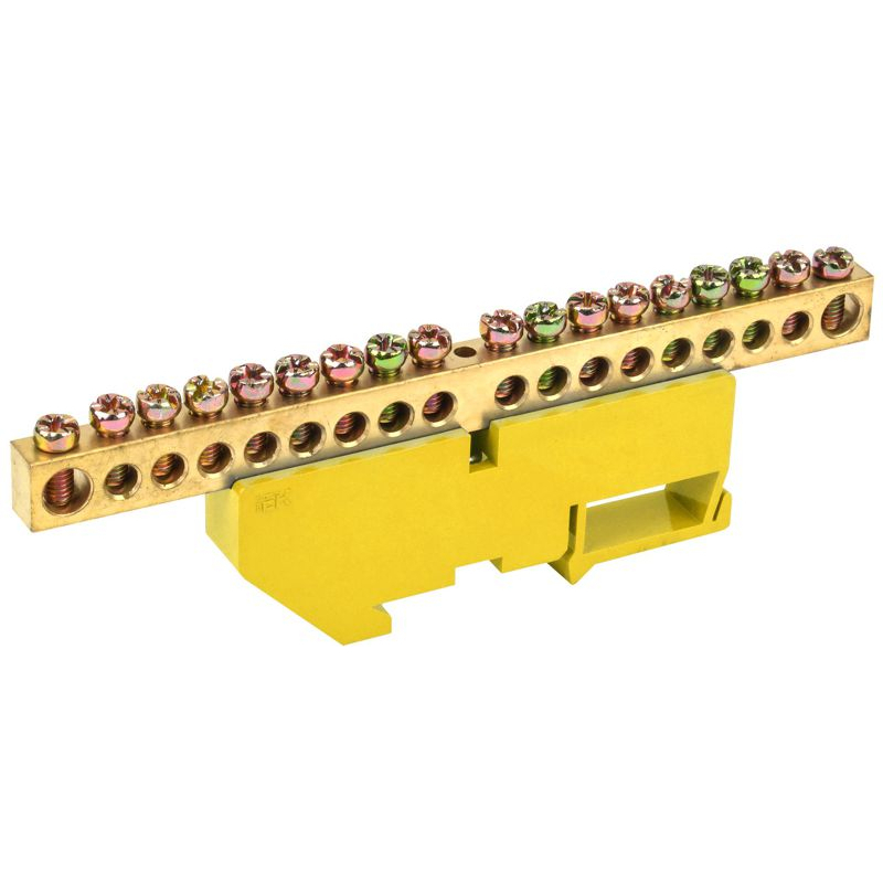 Шина PE земля на DIN-изол ШНИ-8х12-18-Д-Ж IEK