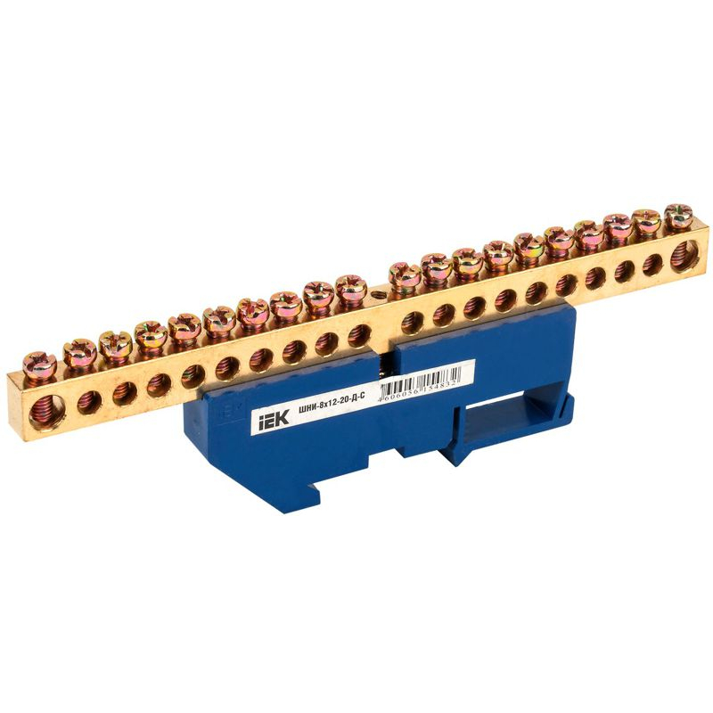 Шина N ноль на DIN-изол ШНИ-8х12-20-Д-С IEK