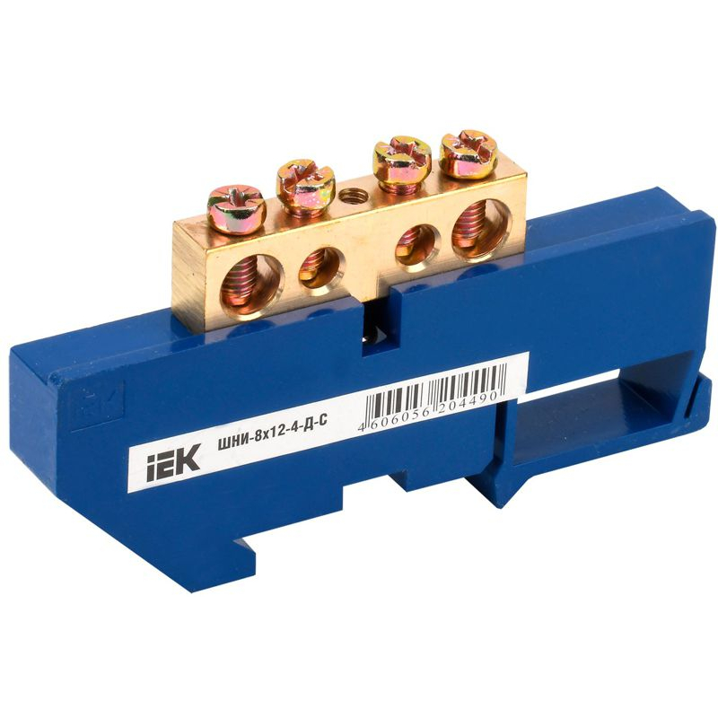 Шина N ноль на DIN-изол ШНИ-8х12-4-Д-С IEK