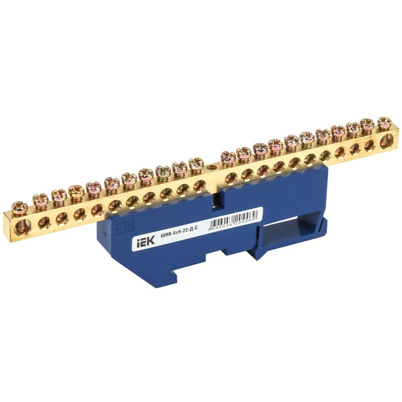Шина N ноль на DIN-изол ШНИ-6х9-22-Д-С IEK