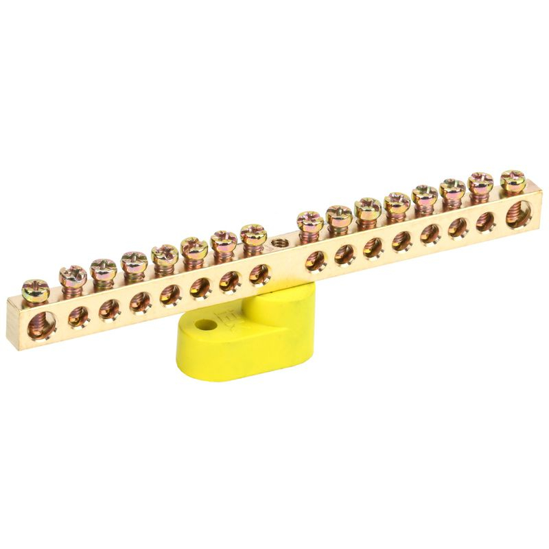 Шина PE земля на одном угловом изоляторе ШНИ-6х9-16-У1-Ж IEK