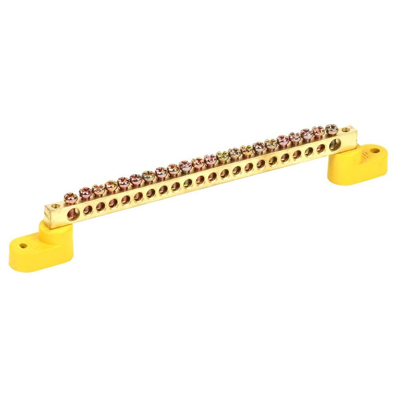 Шина PE земля на двух угловых изоляторах ШНИ-6х9-22-У2-Ж IEK