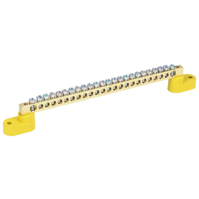 Шина PE земля на двух угловых изоляторах ШНИ-6х9-24-У2-Ж IEK