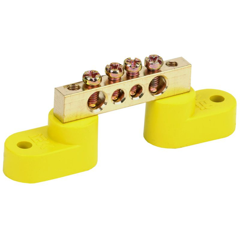 Шина PE земля на двух угловых изоляторах ШНИ-6х9-4-У2-Ж IEK