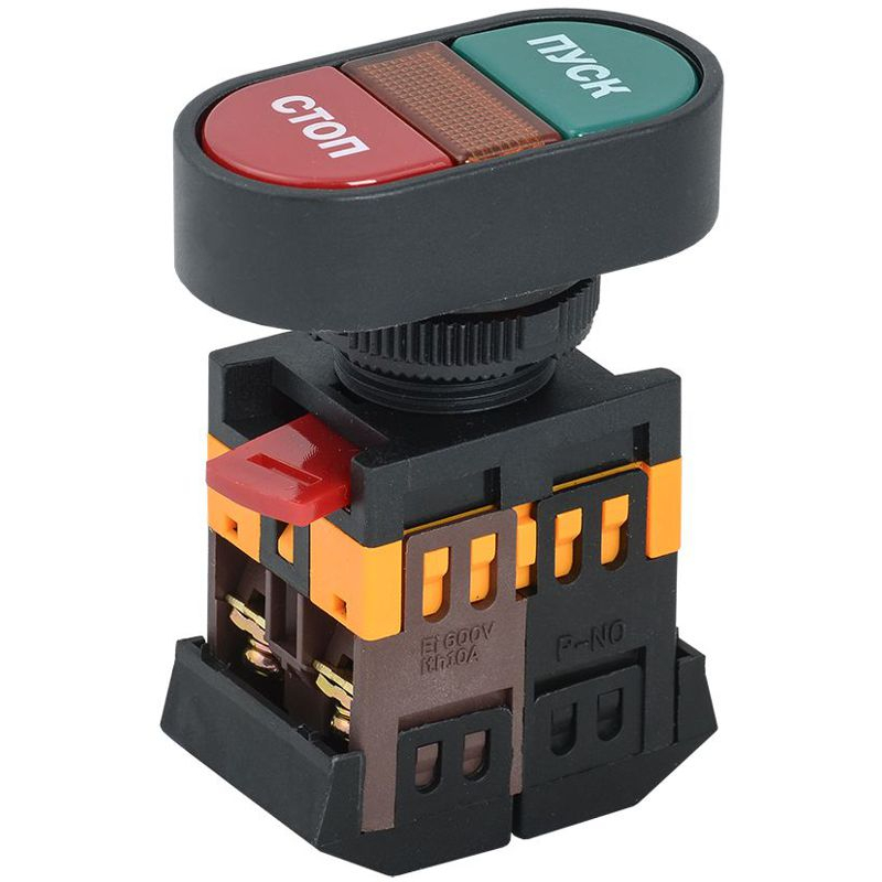 Кнопка APВВ-22N Пуск-Стоп d=22мм неон/240В 1з+1р IEK