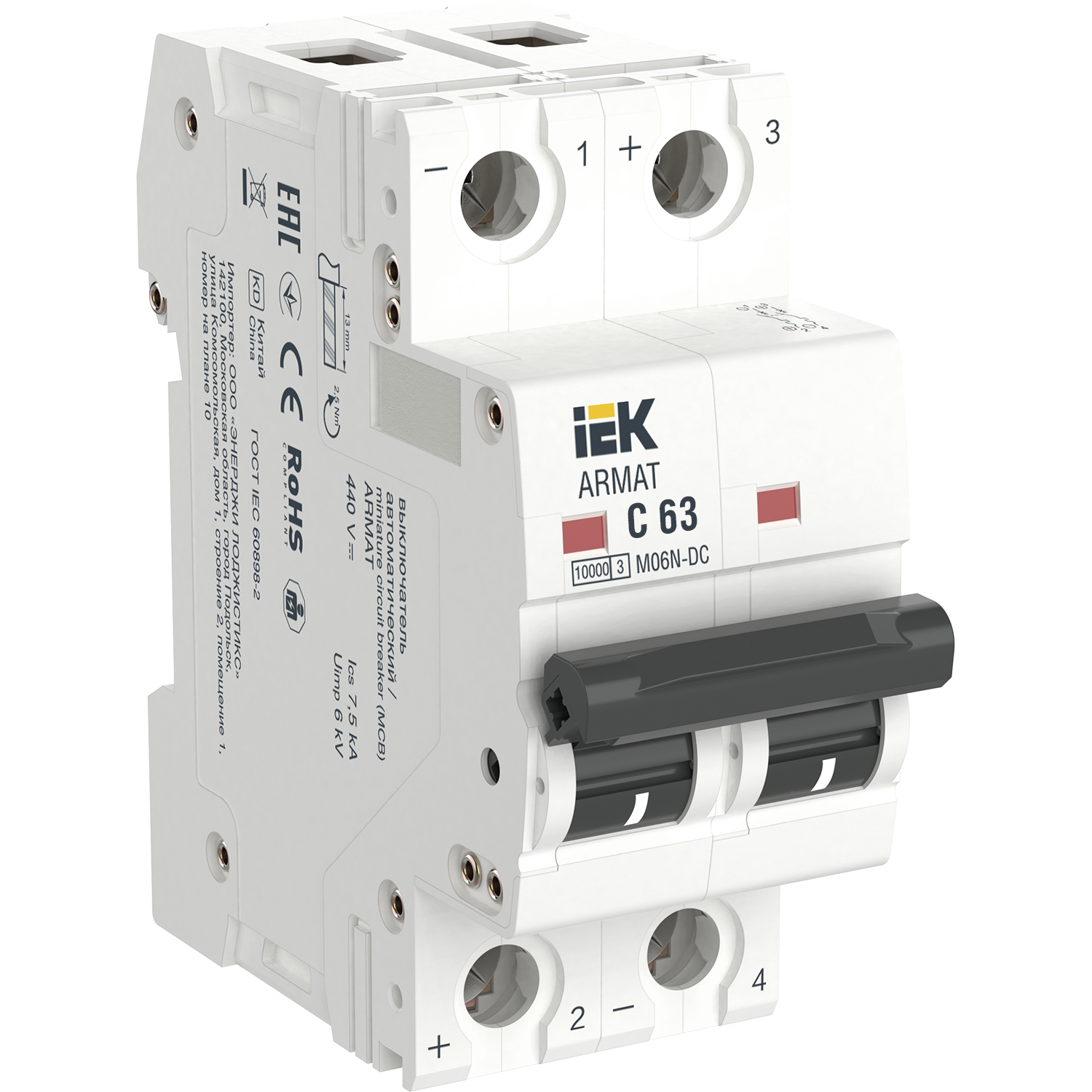 ARMAT Автоматический выключатель M06N-DC 2P C 63А IEK