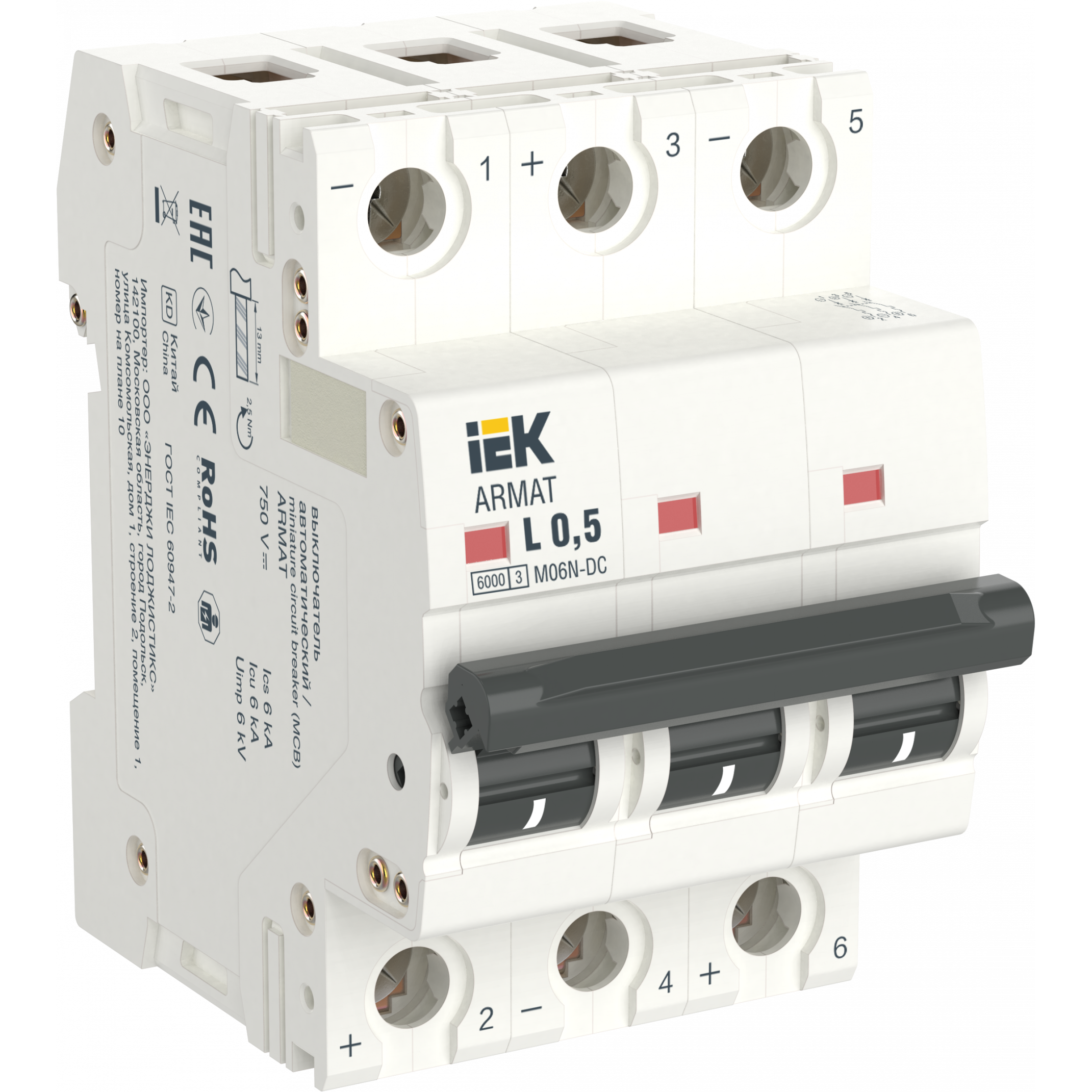 ARMAT Автоматический выключатель M06N-DC 3P Z 6А IEK