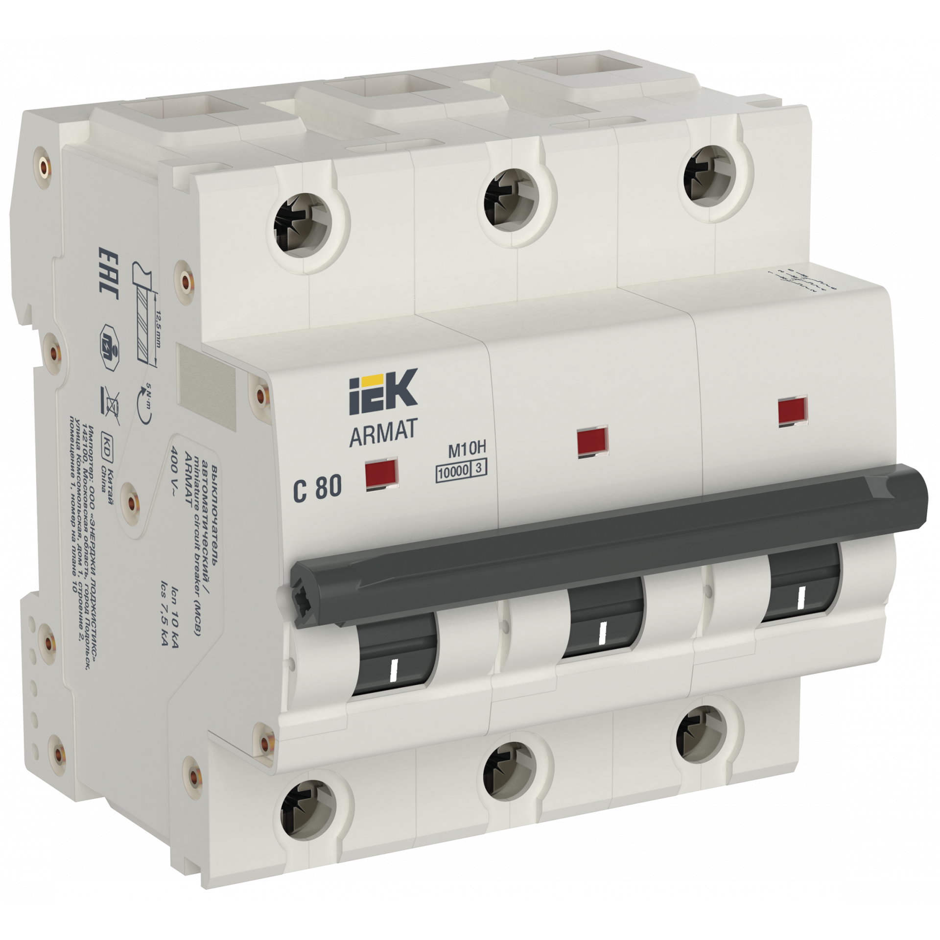 ARMAT Автоматический выключатель M10H 3P C 80А IEK