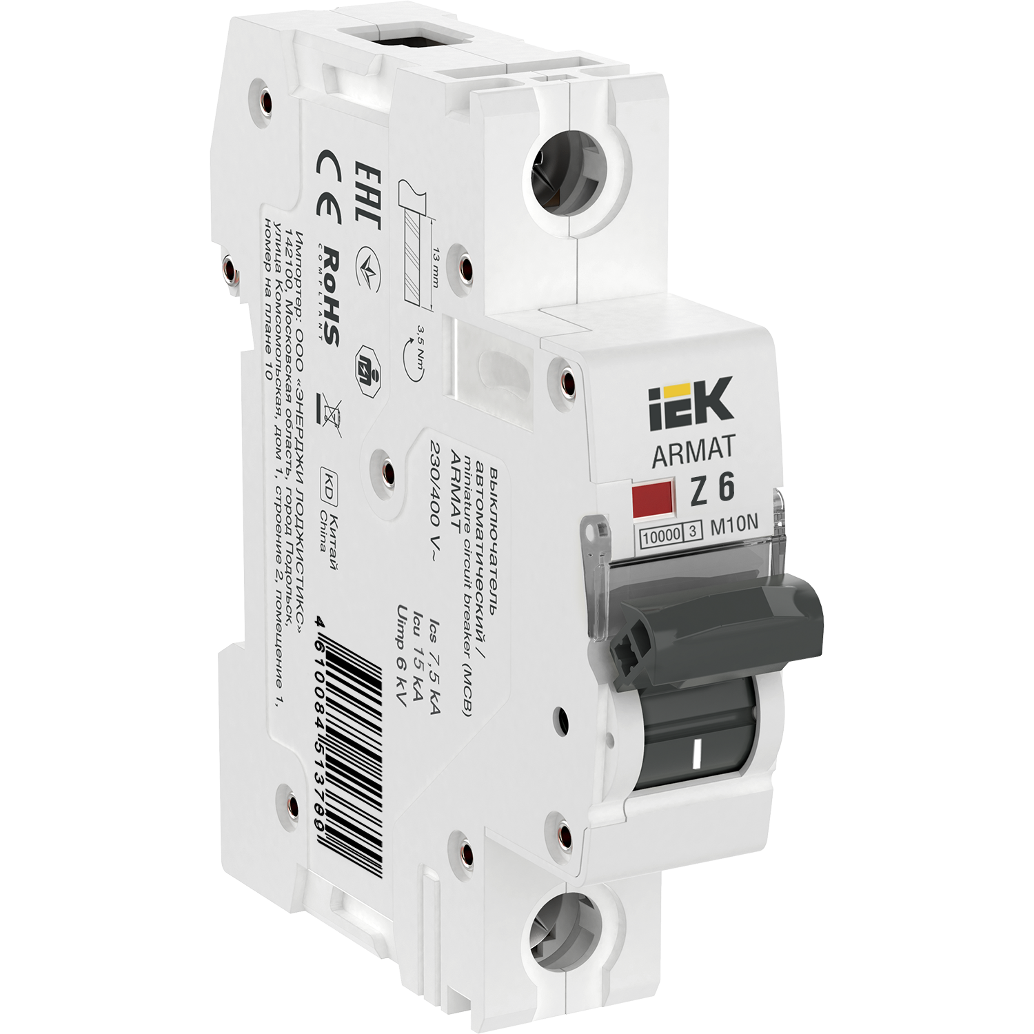 ARMAT Автоматический выключатель M10N 1P Z 6А IEK