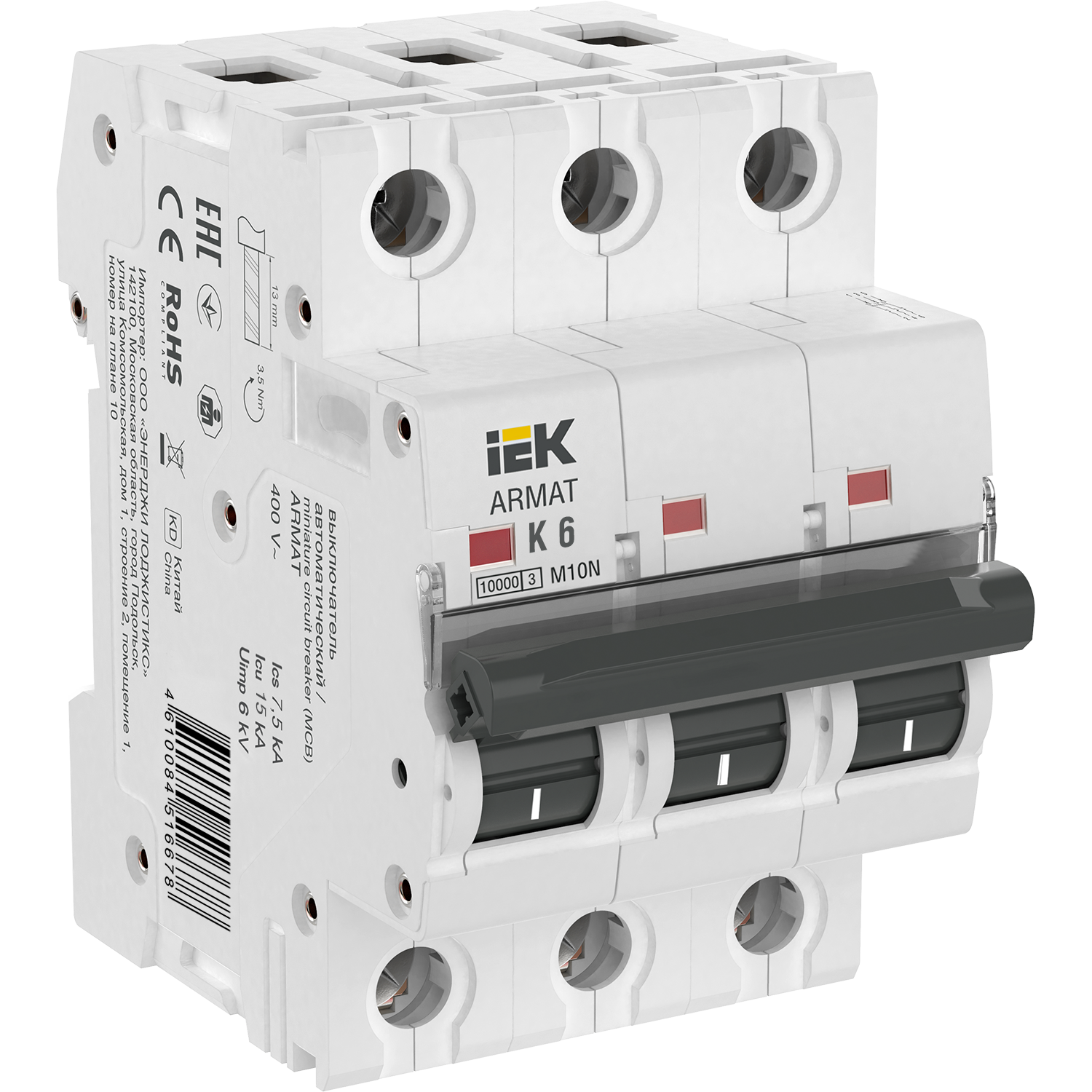 ARMAT Автоматический выключатель M10N 3P K 6А IEK