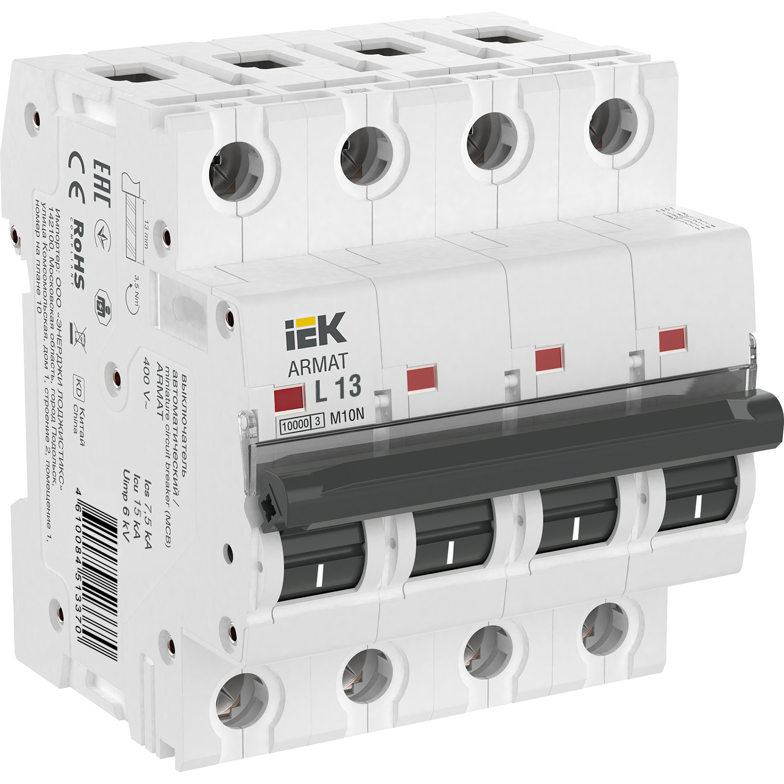 ARMAT Автоматический выключатель M10N 4P L 13А IEK