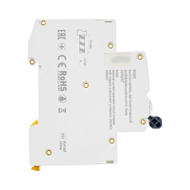 ARMAT Автоматический выключатель дифференциального тока B06S 1P+NP C13 30мА тип A (18мм) IEK