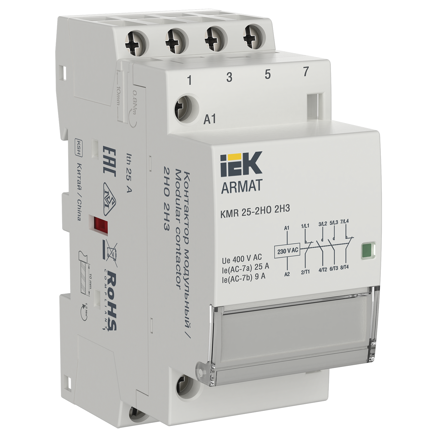 ARMAT Контактор модульный KMR 25А 230В AC 2НО 2НЗ IEK