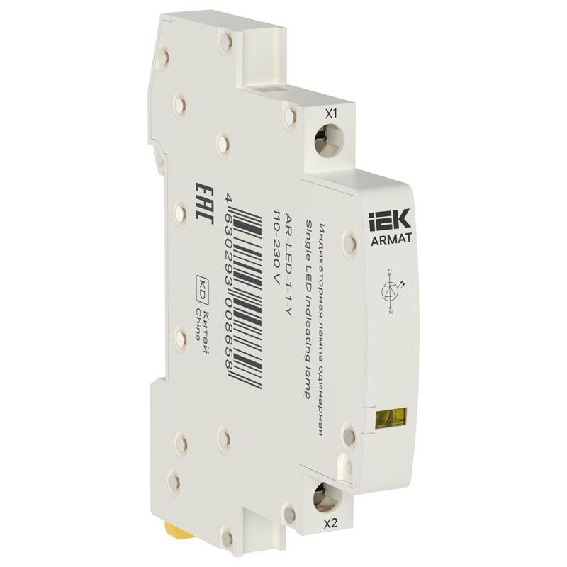 ARMAT Лампа индикаторная одинарная LED 110-230В AC желтая IEK