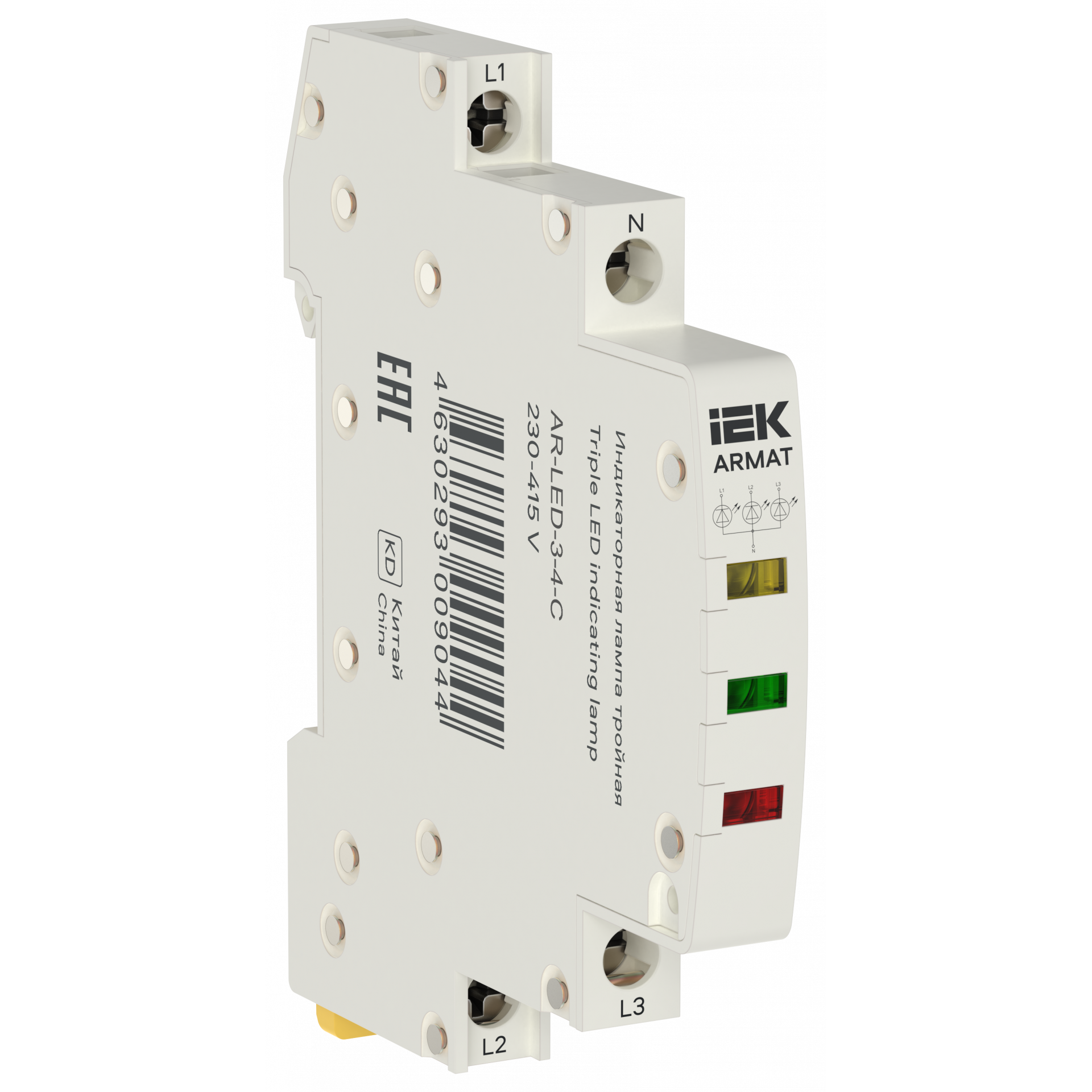 ARMAT Лампа индикаторная тройная LED 230-415В AC 1 желтая/зеленая/красная IEK