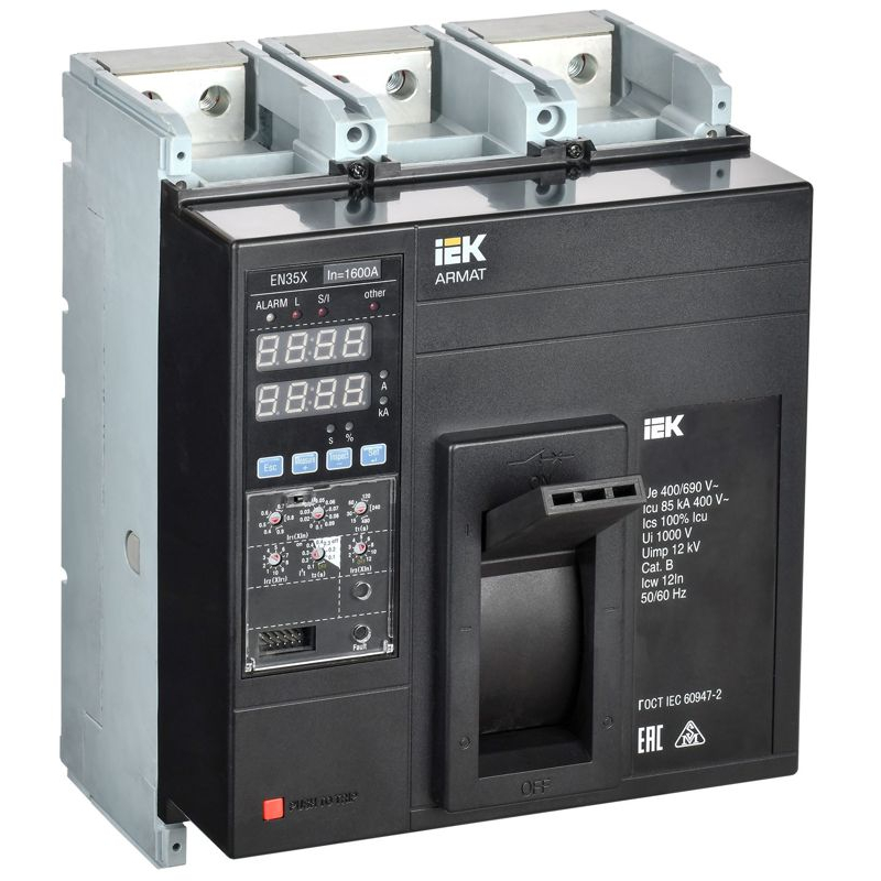 ARMAT Автоматический выключатель в литом корпусе 3P типоразмер N 85кА 1600А расцепитель электронный стандартный IEK