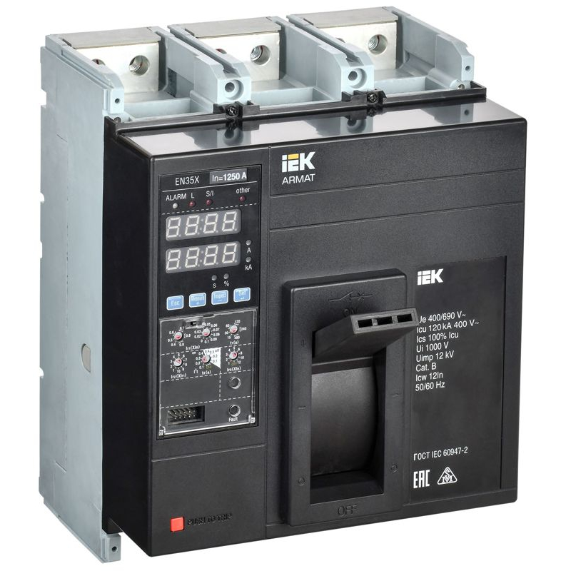 ARMAT Автоматический выключатель в литом корпусе 3P типоразмер N 120кА 1250А расцепитель электронный стандартный IEK