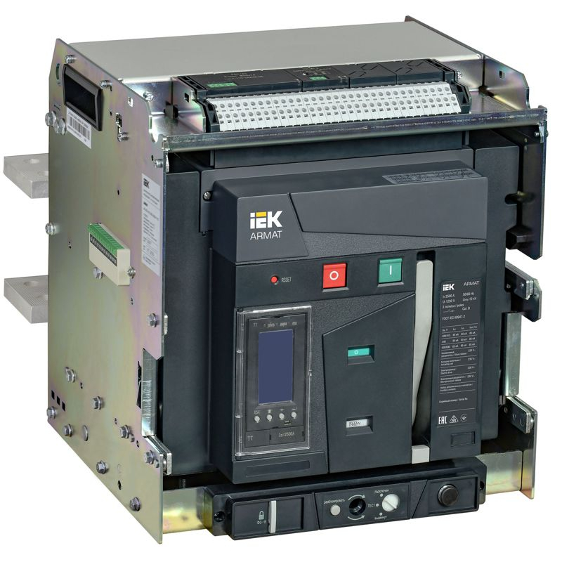 ARMAT AR-A3S TT25 3P W HR/VR Выключатель автоматический воздушный 85кА расцепитель TT 2500А 3P выдвижной с аксессуарами ~220-240В: реле отключения, реле включения, моторный привод IEK