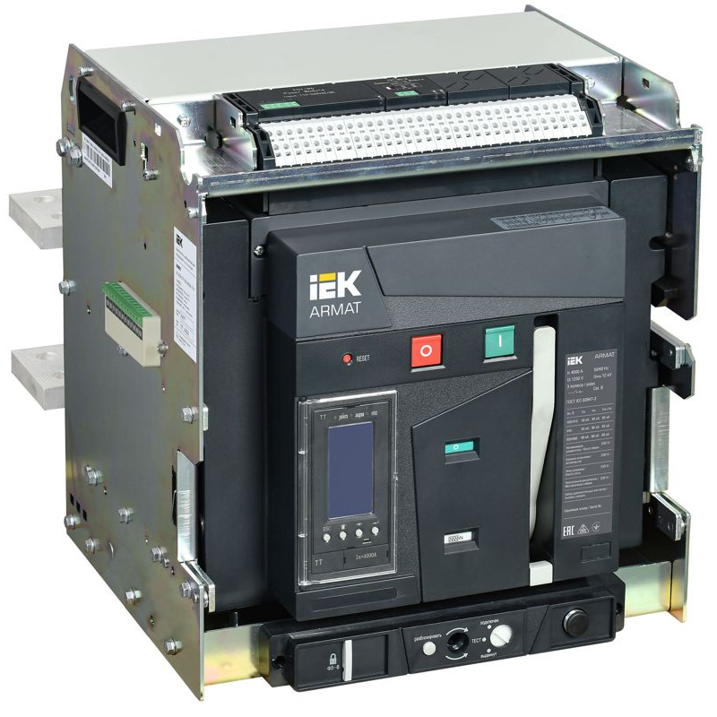 ARMAT AR-A4S TT40 3P W HR Выключатель автоматический воздушный 85кА расцепитель TT 4000А 3P выдвижной с аксессуарами ~220-240В: реле отключения, реле включения, моторный привод IEK