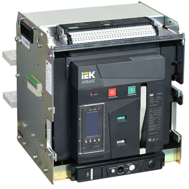 ARMAT AR-A4V TT25 3P W HR Выключатель автоматический воздушный 125кА расцепитель TT 2500А 3P выдвижной с аксессуарами ~220-240В: реле отключения, реле включения, моторный привод IEK