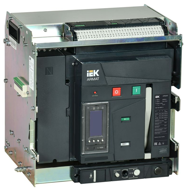 ARMAT AR-A2S TY10 4P W HR/VR Выключатель автоматический воздушный 85кА расцепитель TY 1000А 4P выдвижной с аксессуарами ~220-240В: реле отключения, реле включения, моторный привод IEK