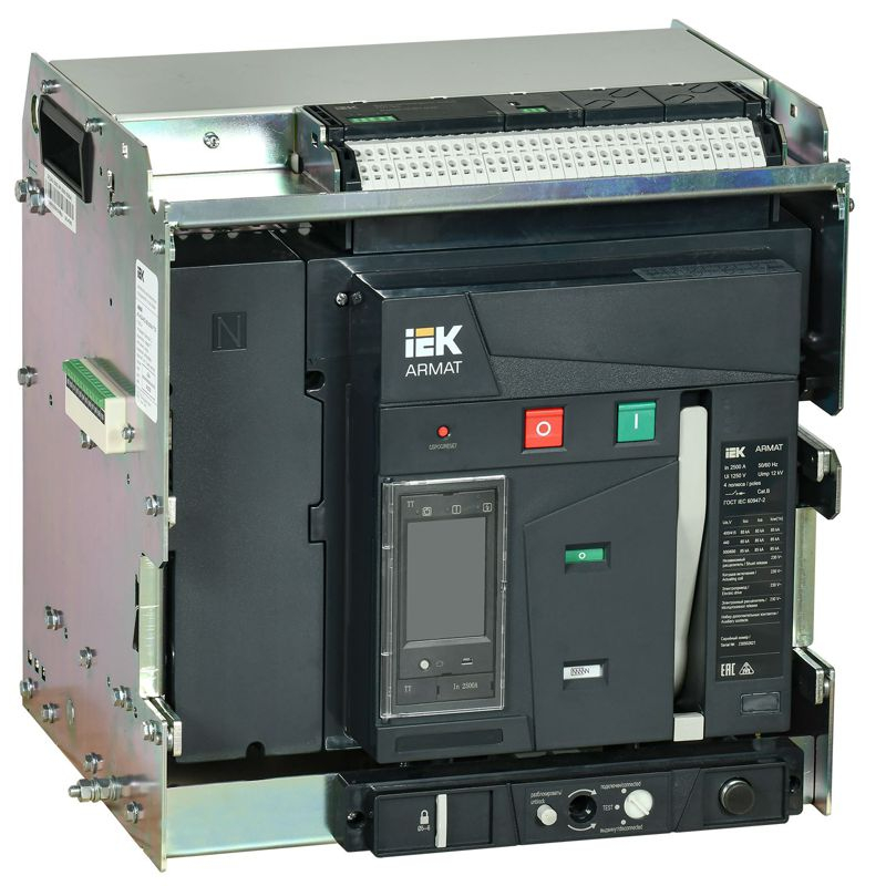 ARMAT AR-A3S TT25 4P W HR/VR Выключатель автоматический воздушный 85кА расцепитель TT 2500А 4P выдвижной с аксессуарами ~220-240В: реле отключения, реле включения, моторный привод IEK