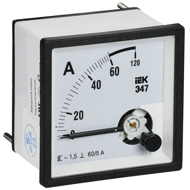 Амперметр Э47 60/5А класс точности 1,5 72х72мм IEK