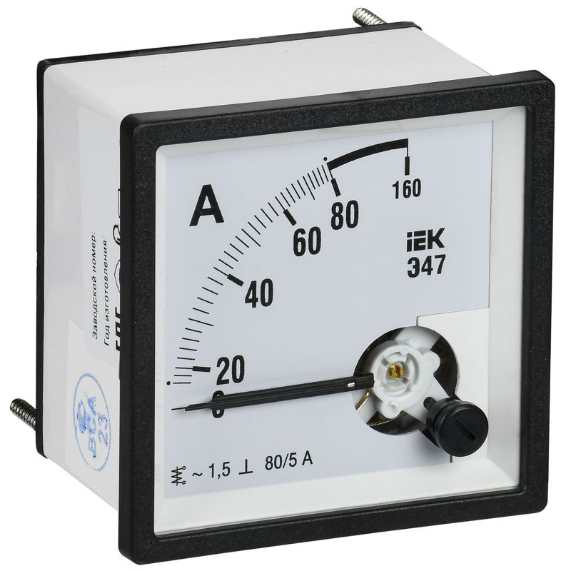 Амперметр Э47 80/5А класс точности 1,5 72х72мм IEK