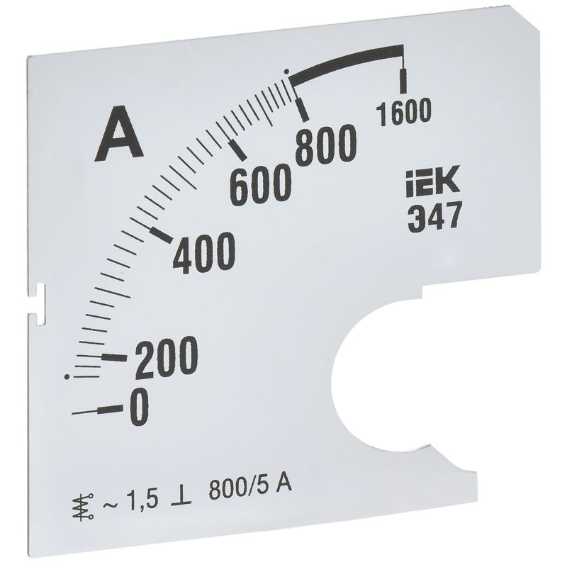 Шкала сменная для амперметра Э47 800/5А класс точности 1,5 72х72мм IEK